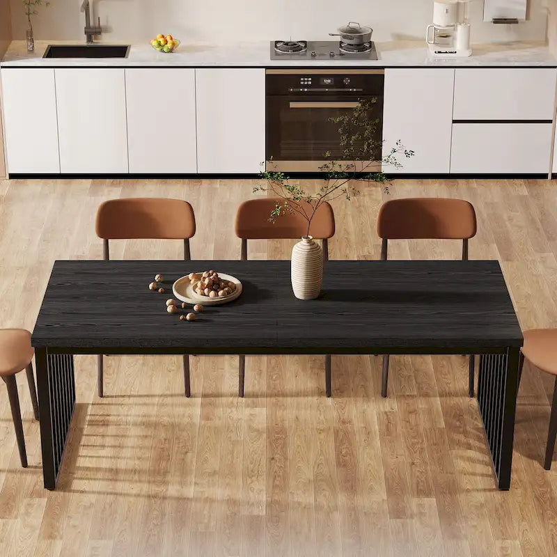 Table à manger de 200 cm pour 6 à 8 personnes, table à manger en bois pour salle à manger