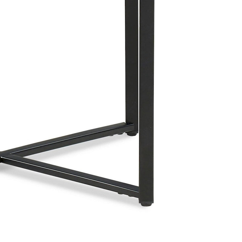 Table d'appoint moderne 20 pouces, dessus en marbre de Carrare, cadre en acier, gris lisse