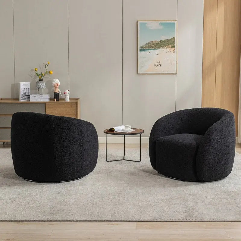 Lot de 2 fauteuils d'appoint pivotants à 360° SEYNAR Modern Glam Rembourrés
